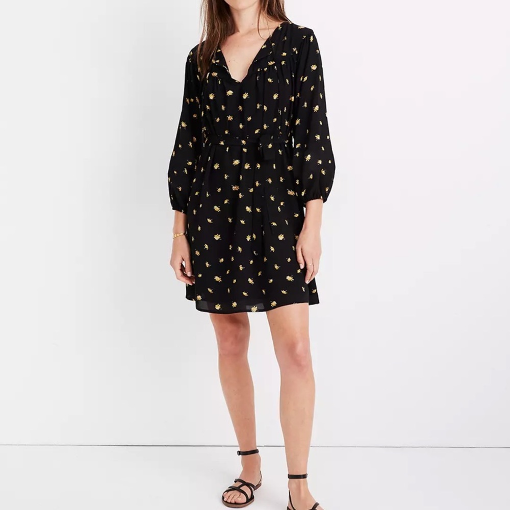 Madewell mini dress floral daisies